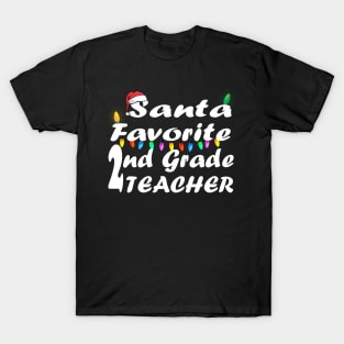 santa favorite 2nd grade teacher christmas T-Shirt